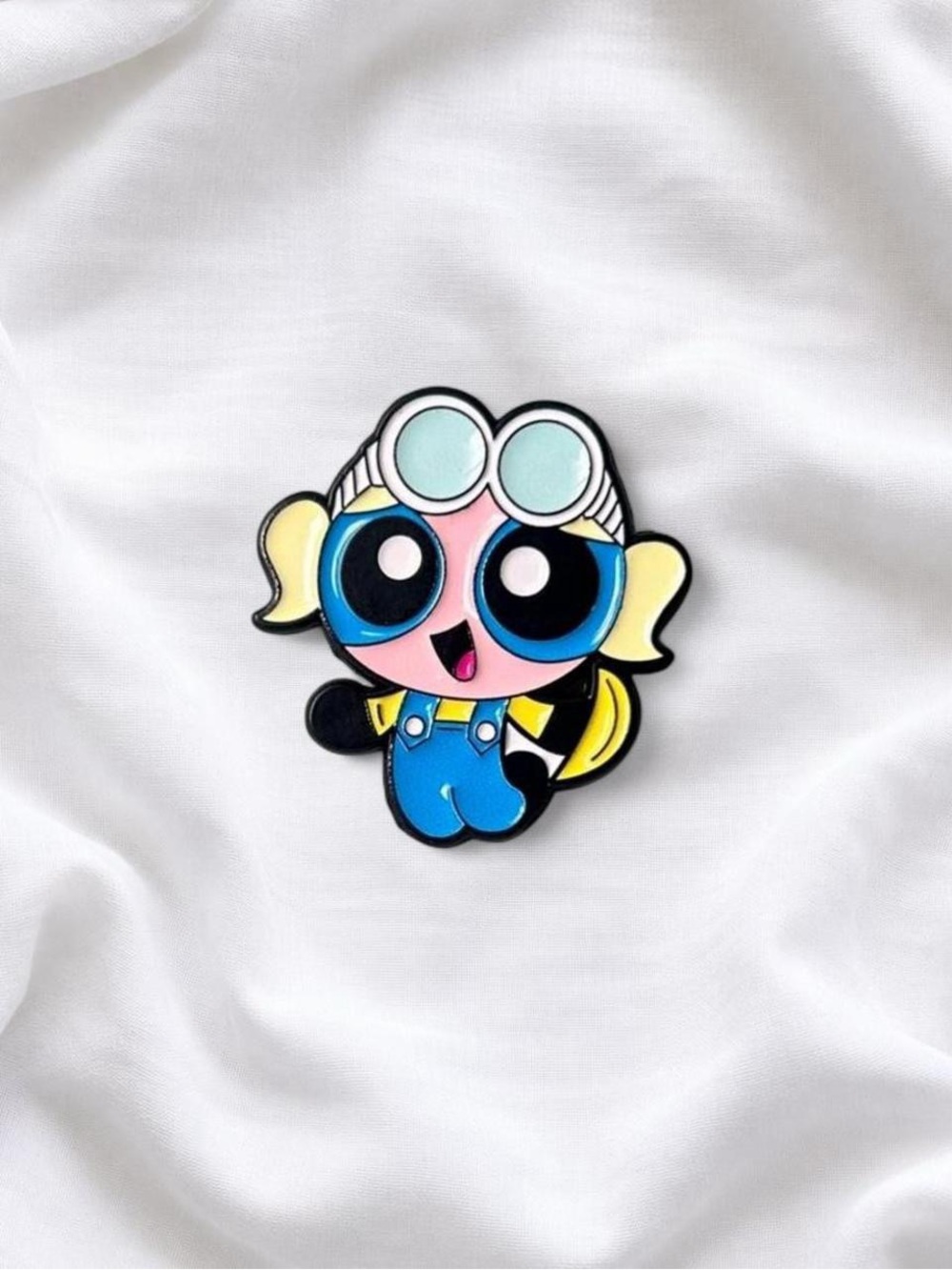 Cartoon Enamel Pin - Cute Blue & Yellow Character powerpuff girls bubbles